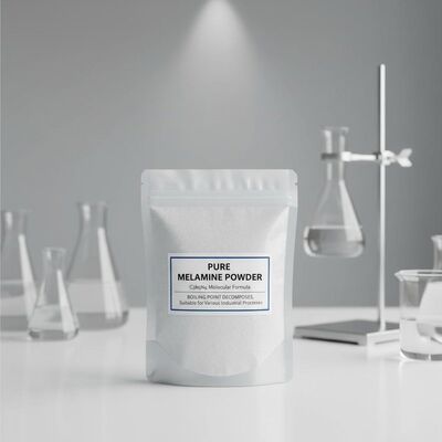 Ponto de Ebulição Decompõe Pó de Melamina Pura C3H6N6 Fórmula Molecular Composto Químico Adequado para Vários Processos Industriais