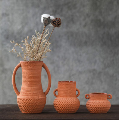 Vaso de chão alto cerâmico de boca larga, presente de Dia de Acção de Graças.