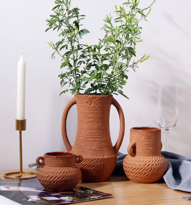 Vaso de chão alto cerâmico de boca larga, presente de Dia de Acção de Graças.