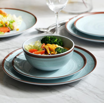 Verde 12 Pc Melamina Servidores de Jantar Conjunto Pratos E Copas Morden