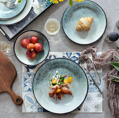 Conjunto verde de louça de melamina de 12 peças para uso exterior interior