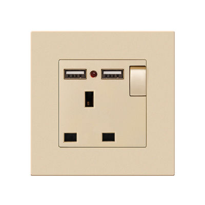 Painel de comutação de luz de carregamento de melamina 13A 16A Soquete multi-buraco USB tipo C