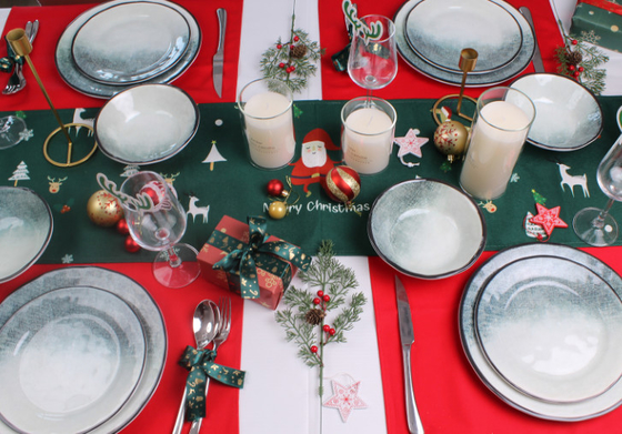 12 Pcs Melamina Churrasqueira de Natal Conjuntos de Outdoor