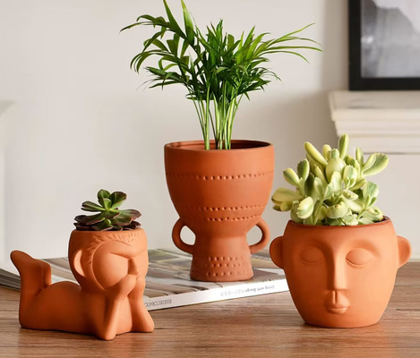 Máquina de lavar louça segura Pequenos potes de planta de terracota Resistente ao calor